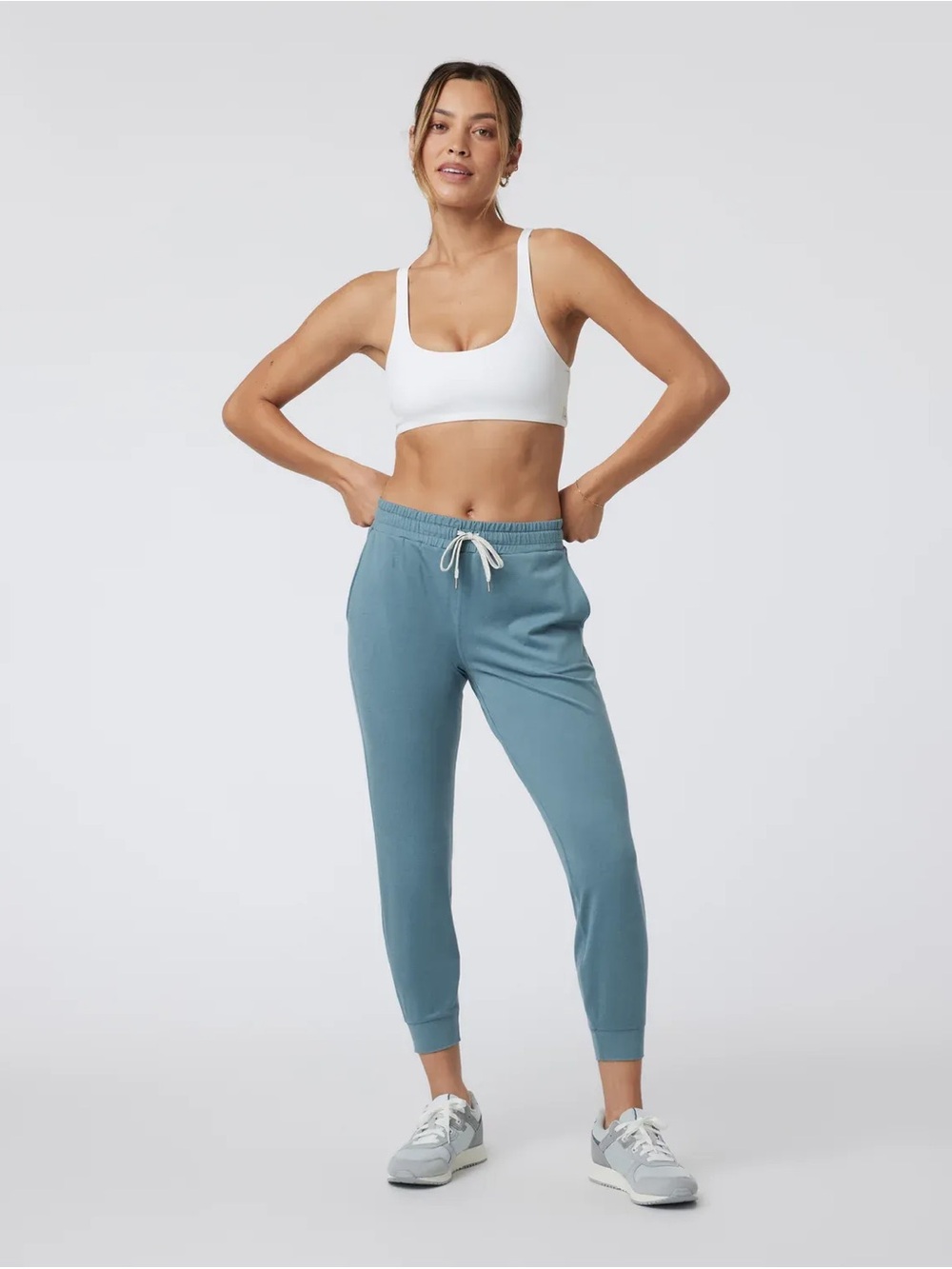 Vuori Women's Track Joggers in Dusty Blue-Green